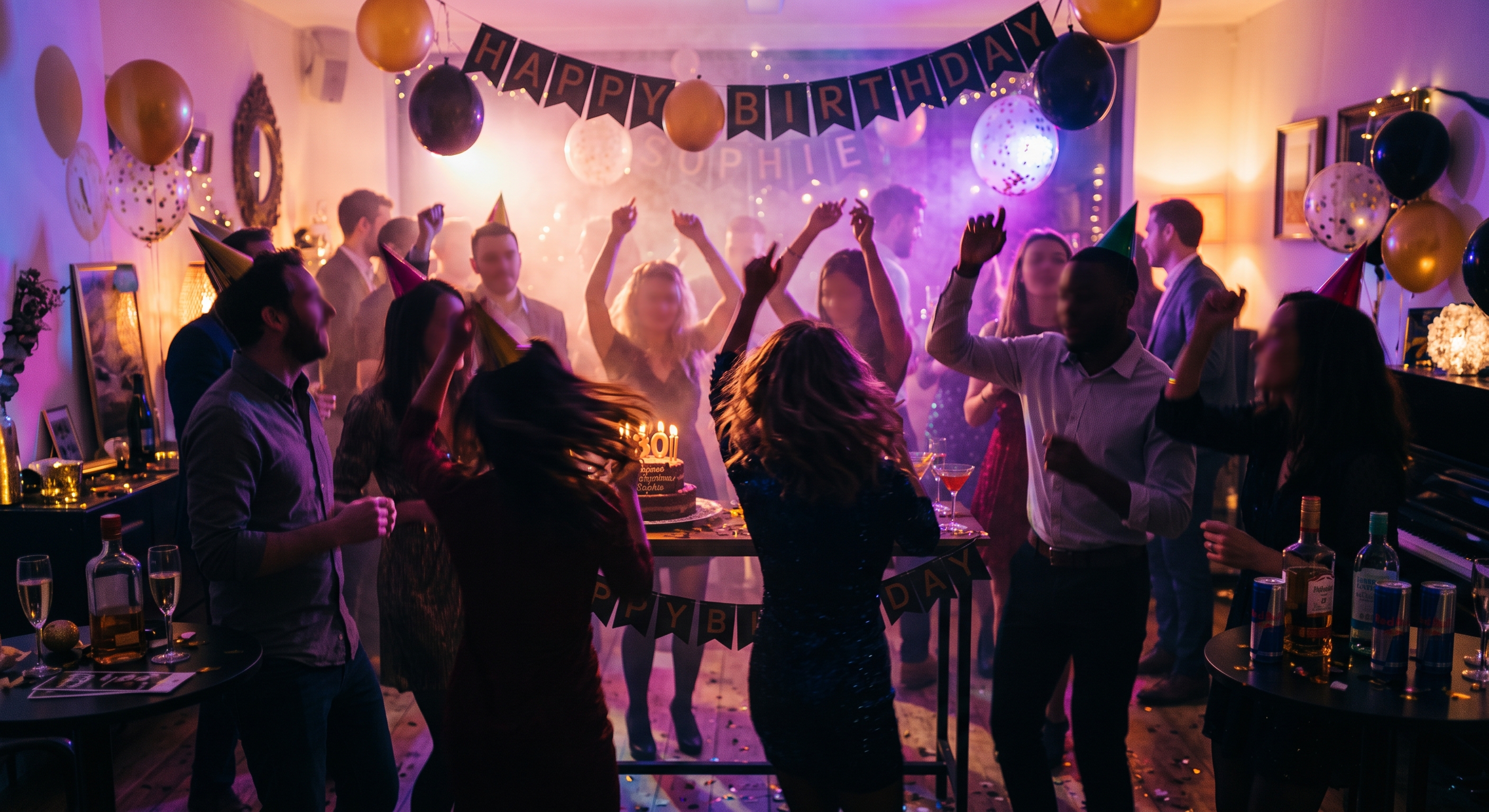 Invités lors d'une fête d'anniversaire